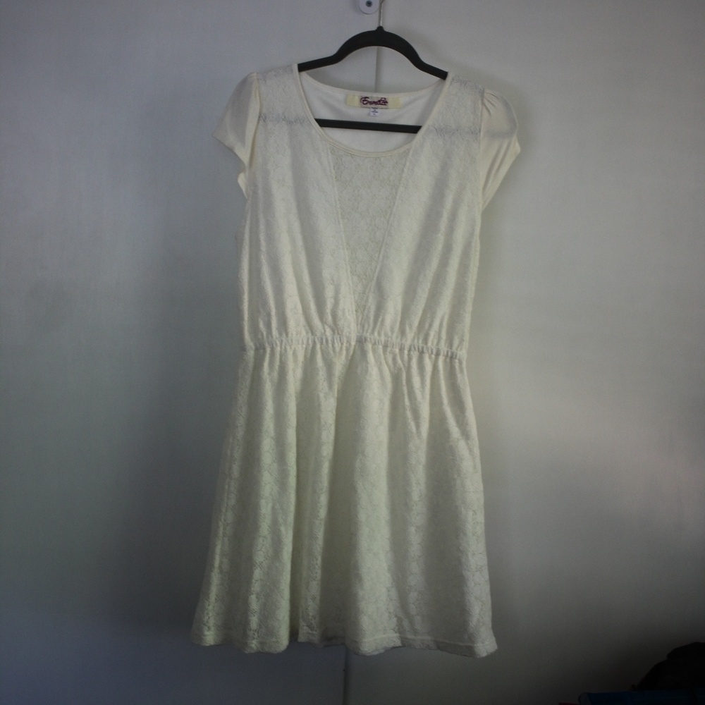Cream Lace Knit Dress Size L